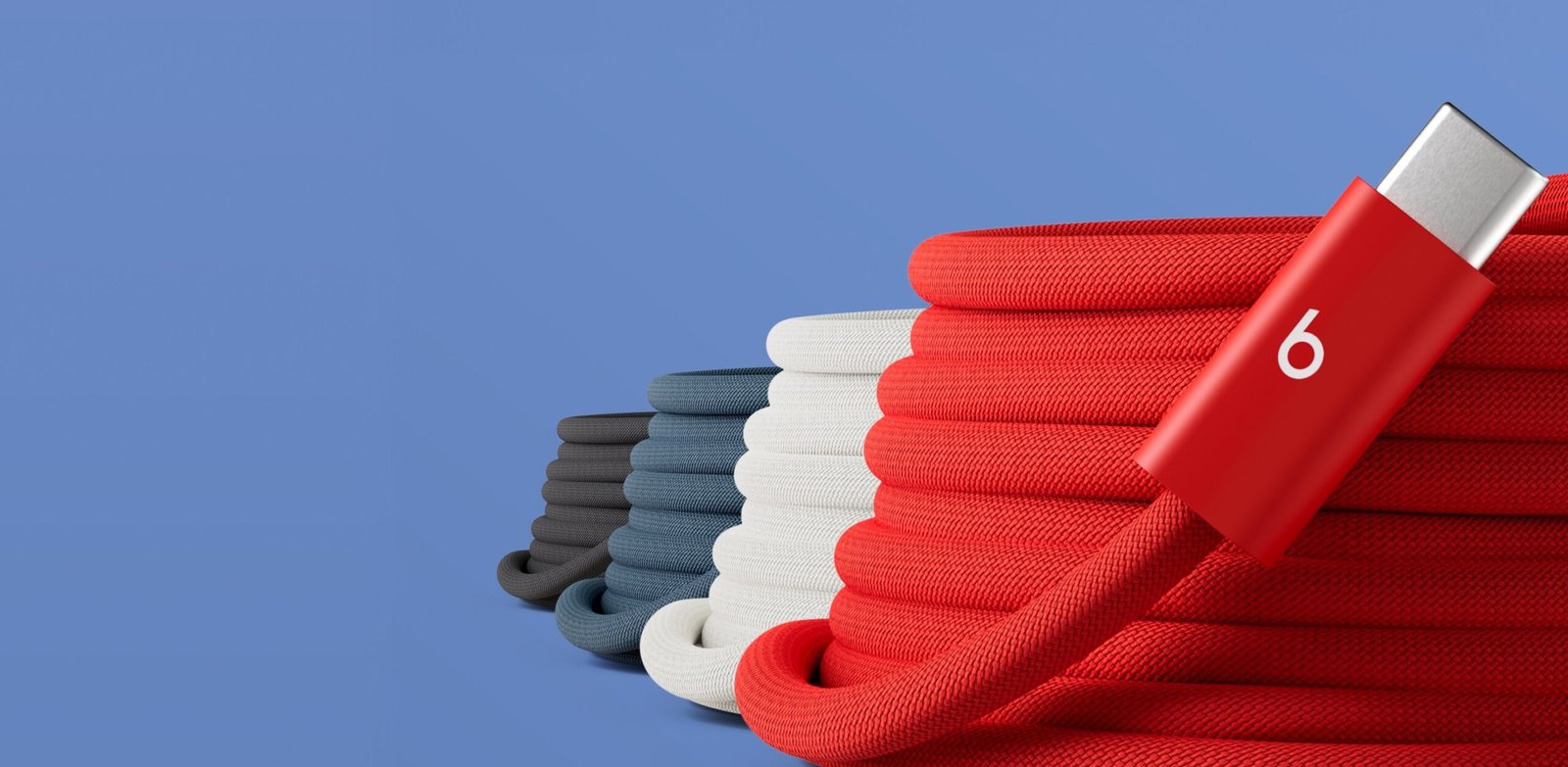 Coiled Beats 3-meter USB-C charging cables in four colors